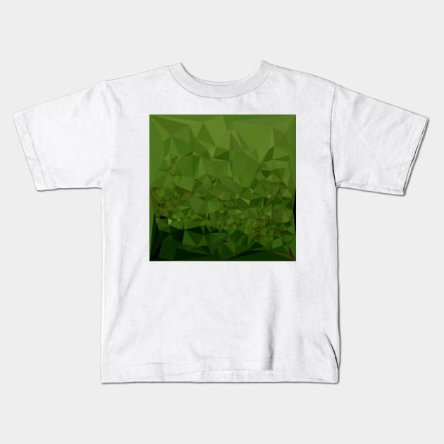 Chlorophyll Green Abstract Low Polygon Background Kids T-Shirt by retrovectors